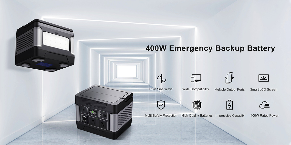 เครื่องกำเนิดพลังงานแสงอาทิตย์ฉุกเฉินเก็บพลังงาน 400W สำหรับการชาร์จ